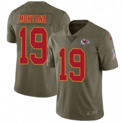 Youth Nike Kansas City Chiefs 19 Joe Montana Limited Olive 2017 Salute to Service NFL Jersey