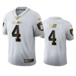 Las Vegas Raiders 4 Derek Carr Men Nike White Golden Edition Vapor Limited NFL 100 Jersey