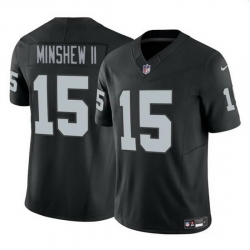 Men Las Vegas Raiders 15 Gardner Minshew II Black 2024 F U S E Stitched Football Jersey