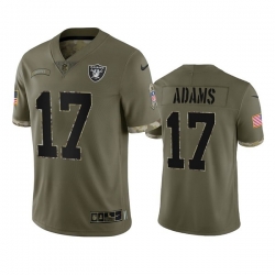 Men Las Vegas Raiders 17 Davante Adams 2022 Olive Salute To Service Limited Stitched Jersey