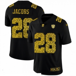 Men Las Vegas Raiders 28 Josh Jacobs Men Nike Leopard Print Fashion Vapor Limited NFL Jersey Black