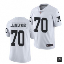 Men Las Vegas Raiders #70 Alex Leatherwood 2021 NFL Draft White Vapor Untouchable Limited Stitched Jersey