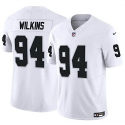 Men Las Vegas Raiders 94 Christian Wilkins White 2024 F U S E Vapor Stitched Football Jersey