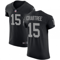 Men Nike Raiders #15 Michael Crabtree Black Team Color Stitched NFL Vapor Untouchable Elite Jersey