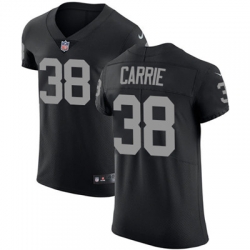 Men Nike Raiders #38 T J Carrie Black Team Color Stitched NFL Vapor Untouchable Elite Jersey