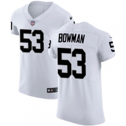 Men Nike Raiders #53 NaVorro Bowman White Stitched NFL Vapor Untouchable Elite Jersey