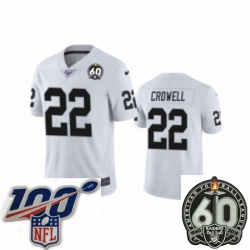 Men Oakland Raiders #22 Isaiah Crowell White 60th Anniversary Vapor Untouchable Limited Player 100th Season Football Jersey