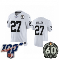 Men Oakland Raiders #27 Trayvon Mullen White 60th Anniversary Vapor Untouchable Limited Player 100th Season Football Jersey