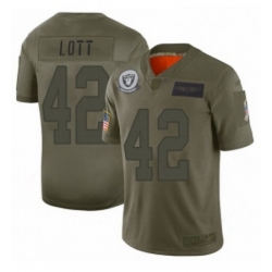 Men Oakland Raiders 42 Ronnie Lott Limited Camo 2019 Salute to Service Football Jersey