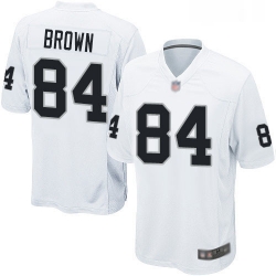 Mens Antonio Brown Game White Road Jersey Oakland Raiders Football 84 Jersey