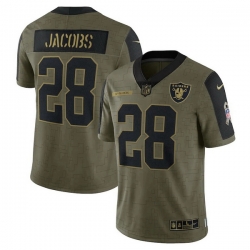 Men's Las Vegas Raiders Josh Jacobs Nike Olive 2021 Salute To Service Limited Player Jersey