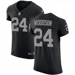 Mens Nike Oakland Raiders 24 Charles Woodson Black Team Color Vapor Untouchable Elite Player NFL Jersey