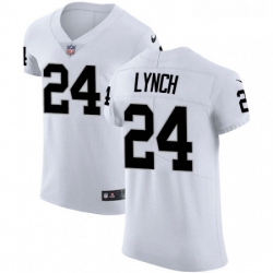 Mens Nike Oakland Raiders 24 Marshawn Lynch White Vapor Untouchable Elite Player NFL Jersey