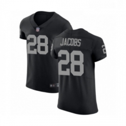 Mens Oakland Raiders 28 Josh Jacobs Black Team Color Vapor Untouchable Elite Player Football Jersey