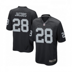 Mens Oakland Raiders 28 Josh Jacobs Game Black Team Color Football Jersey