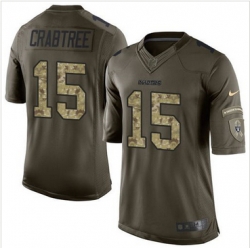 Nike Oakland Raiders #15 Michael Crabtree Green Men 27s Stitched NFL Limited Salute to Service Jersey