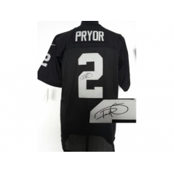 Nike Oakland Raiders 2 Terrelle Pryor Black Elite Signed NFL Jersey