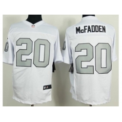 Nike Oakland Raiders 20 Darren McFadden White Elite Silver No. NFL Jersey