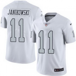 Nike Raiders #11 Sebastian Janikowski White Mens Stitched NFL Limited Rush Jersey