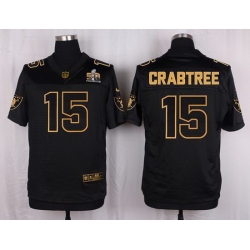 Nike Raiders #15 Michael Crabtree Black Mens Stitched NFL Elite Pro Line Gold Collection Jersey