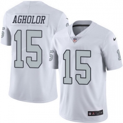 Nike Raiders 15 Nelson Agholor White Men Stitched NFL Limited Rush Jersey