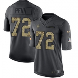 Nike Raiders #72 Donald Penn Black Mens Stitched NFL Limited 2016 Salute To Service Jersey