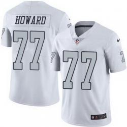 Nike Raiders #77 Austin Howard White Mens Stitched NFL Limited Rush Jersey