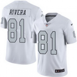 Nike Raiders #81 Mychal Rivera White Mens Stitched NFL Limited Rush Jersey