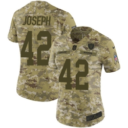 Nike Raiders #42 Karl Joseph Camo Women Stitched NFL Limited 2018 Salute to Service Jersey