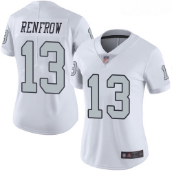 Raiders #13 Hunter Renfrow White Women Stitched Football Limited Rush Jersey