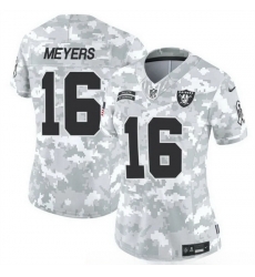 Women Las Vegas Raiders 16 Jakobi Meyers 2024 F U S E Arctic Camo Salute To Service Limited Stitched Jersey