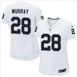 Women Nike Raiders #28 Latavius Murray White Stitched NFL Elite Jersey