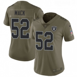 Womens Nike Oakland Raiders 52 Khalil Mack Limited Olive 2017 Salute to Service NFL Jersey