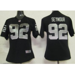 Womens Nike Oakland Raiders 92 Seymour Black Nike NFL Jerseys