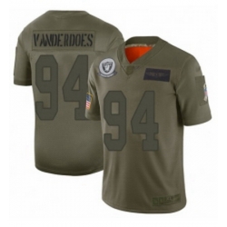 Womens Oakland Raiders 94 Eddie Vanderdoes Limited Camo 2019 Salute to Service Football Jersey