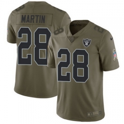 Nike Raiders #28 Doug Martin Olive Youth Stitched NFL Limited 2017 Salute to Service Jersey