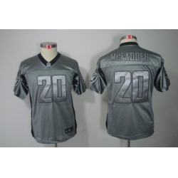 Nike Youth Oakland Raiders #20 Darren McFadden[Youth Grey Shadow Elite Jerseys]