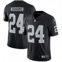 Youth Nike Oakland Raiders 24 Charles Woodson Black Team Color Vapor Untouchable Limited Player NFL Jersey