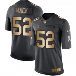 Youth Nike Oakland Raiders 52 Khalil Mack Limited BlackGold Salute to Service NFL Jersey