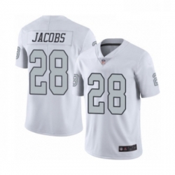 Youth Oakland Raiders 28 Josh Jacobs Limited White Rush Vapor Untouchable Football Jersey