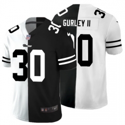 Los Angeles Rams 30 Todd Gurley II Men Black V White Peace Split Nike Vapor Untouchable Limited NFL Jersey