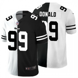 Los Angeles Rams 99 Aaron Donald Men Black V White Peace Split Nike Vapor Untouchable Limited NFL Jersey