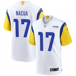 Men Los Angeles Rams 17 Puka Nacua White Stitched Football Game Jersey