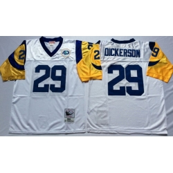 Men Los Angeles Rams 29 Eric Dickerson White M&N Throwback Jersey