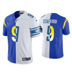 Men Los Angeles Rams 9 Matthew Stafford Royal White Split Stitched Football Jerse