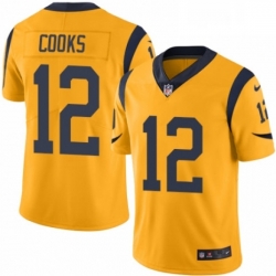 Men Nike Los Angeles Rams 12 Brandin Cooks Limited Gold Rush Vapor Untouchable NFL Jersey