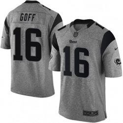 Men Nike Los Angeles Rams 16 Jared Goff Limited Gray Gridiron NFL Jersey