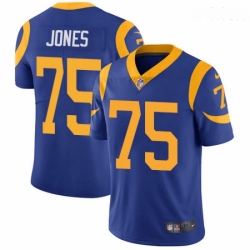 Men Nike Los Angeles Rams #75 Deacon Jones Royal Blue Alternate Vapor Untouchable Limited Player NFL Jersey