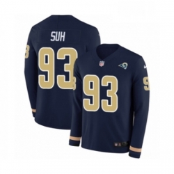 Men Nike Los Angeles Rams 93 Ndamukong Suh Limited Navy Blue Therma Long Sleeve NFL Jersey