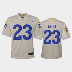 Men Nike Rams 23 Cam Akers Bone Vapor Limited Jersey